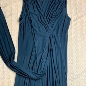 Dark Teal Bamboo Maternity + Nursing Maxi  Dress